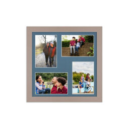 AK Frames 12X12 Rose Gold Modern Multi Photo Frame With Pompadour Mount - Holds 4 Apertures (4X) 6X4 Photos