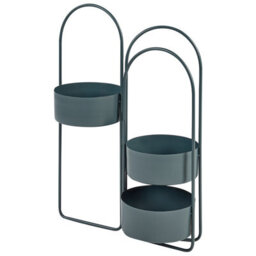 Wyld And Coco Evergreen Foldable 3-Planter Stand Dark Blue Iron 56 X 26 X 75 Cm - thumbnail 4