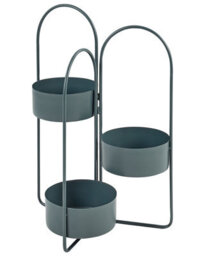 Wyld And Coco Evergreen Foldable 3-Planter Stand Dark Blue Iron 56 X 26 X 75 Cm - thumbnail 3