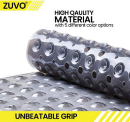 Zuvo Extra Long Bath Mat 100X40Cm Grey Non Slip Shower Mat With Suction And Machine Washable - thumbnail 6