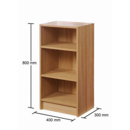 Timber Art Design Small 3 Tier Cube Bookcase Display Shelving Storage Unit Wood Furniture Oak - thumbnail 4
