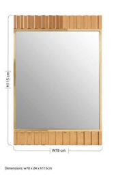 Orsina Accent Mirror With Metallic Gold Fringes, Sleek Luxe-Style Rectangular New Mirror, Modern Wall Mirror - thumbnail 5
