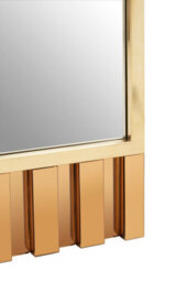 Orsina Accent Mirror With Metallic Gold Fringes, Sleek Luxe-Style Rectangular New Mirror, Modern Wall Mirror - thumbnail 4