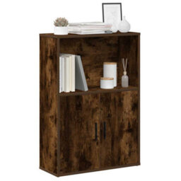 Berkfield Bookcase Smoked Oak 60X24X85 Cm Engineered Wood - thumbnail 1