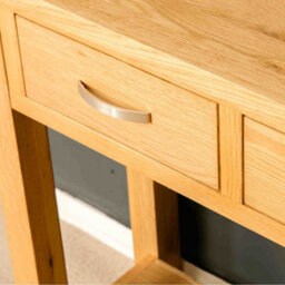 London Oak 85Cm Console Table With Drawers - By Roseland Furniture - thumbnail 5