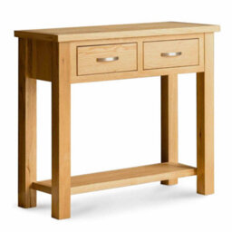 London Oak 85Cm Console Table With Drawers - By Roseland Furniture - thumbnail 1