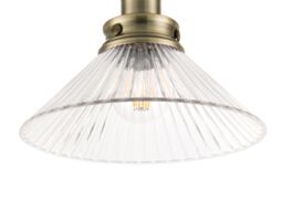 GoodHome Round Matt Glass & Metal Black & Clear Antique Brass Effect Led Ceiling Light - thumbnail 4