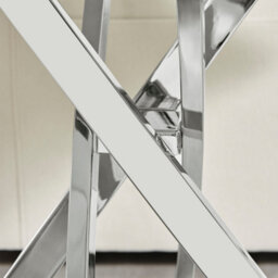 Furniturebox Uk Leonardo Side Table With Grey Glass Marble Effect Top And Silver Legs - thumbnail 5