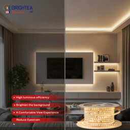 Brightex LED Brightex 20M Smd Led Strip Light Warm White 220V Flexible Super Bright Ip65 Led Tape With Connector For Indoor & Outdoor - thumbnail 1