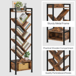 Freestanding Bookcase Storage Display Shelf Unit - thumbnail 4