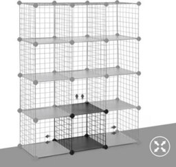 Storage Unit, 12-Cube Wire Mesh System For Home Organization, Black - thumbnail 3