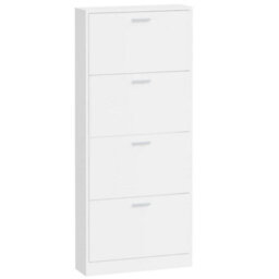 Walplus Shoe Cabinet High Gloss White 59X17X150 Cm Engineered Wood - thumbnail 5