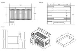 Flair Flick Wooden Bunk Bed With Storage - White - thumbnail 5
