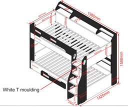 Flair Flick Wooden Bunk Bed With Storage - White - thumbnail 6