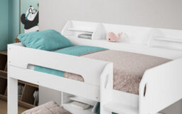 Flair Flick Wooden Bunk Bed With Storage - White - thumbnail 3