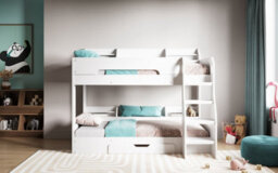 Flair Flick Wooden Bunk Bed With Storage - White - thumbnail 2