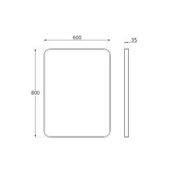 Homestylestore 600 X 800mm Wall Hung Bathroom Mirror With Black Frame - thumbnail 2
