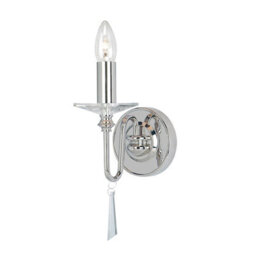 Luminosa Lighting Elstead Finsbury Park 1 Light Indoor Candle Wall Light Polished Nickel - Shade Not Included, E14