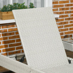 Outsunny Rattan Sun Lounger Set W/ Cushions, 5-Level Chaise Lounge Chairs, Grey - thumbnail 9