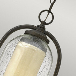 Luminosa Lighting Elstead Quincy 1 Light Outdoor Ceiling Chain Lantern Oil Rubbed Bronze, E27 - thumbnail 3