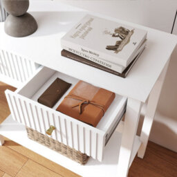 Melody Maison White 2 Drawer Console / Dressing Table - Hales White Range - thumbnail 4