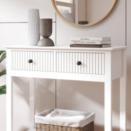 Melody Maison White 2 Drawer Console / Dressing Table - Hales White Range - thumbnail 5