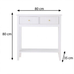 Melody Maison White 2 Drawer Console / Dressing Table - Hales White Range - thumbnail 9