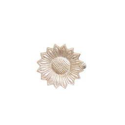 Melody Maison Set Of 2 Silver Metal Sunflower Wall Mounted Tie Backs - thumbnail 6