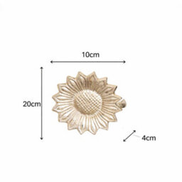 Melody Maison Set Of 2 Silver Metal Sunflower Wall Mounted Tie Backs - thumbnail 5