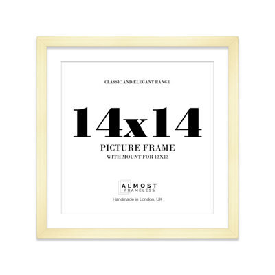 "14X14"" Gold Picture Frame - 14X14"" Square Frame With 13X13"" Mount For 14X14""/13X13"" Pictures Art Deco Style Room Decor, 1 Pack" - image 1