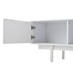 "Abrihome Minimalist Tv Cabinet 200X40X50.5Cm With 2 Doors 2 Drawers And Open Shelf, Suitable For Tvs Up To 80"", White" - thumbnail 5