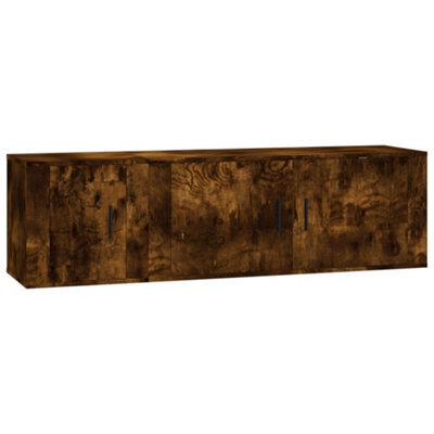 Berkfield Classic 2 Piece Tv Cabinet Set Smoked Oak Engineered Wood - image 1