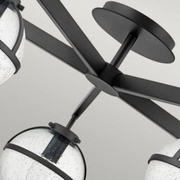 Luminosa Lighting Luminosa Hollis 5 Light Multi Arm Semi Flush Ceiling Lamp, Black Ip44 - thumbnail 5