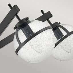 Luminosa Lighting Luminosa Hollis 5 Light Multi Arm Semi Flush Ceiling Lamp, Black Ip44 - thumbnail 4