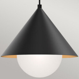 Luminosa Lighting Elstead Alora Mood Remyck Dome Pendant Ceiling Light Contemporary Matt Black 1X E27 - thumbnail 4