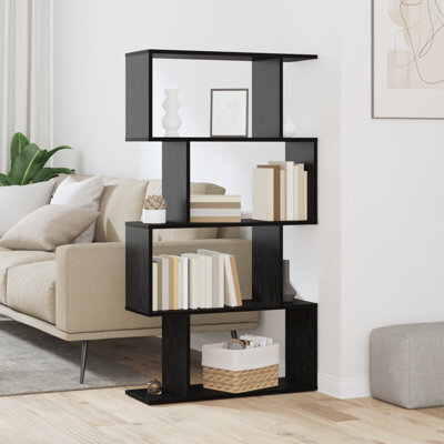 Berkfield Bookcase Black Oak 70 X 24 X 129 Cm Engineered Wood - image 1