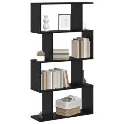 Berkfield Bookcase Black Oak 70 X 24 X 129 Cm Engineered Wood - thumbnail 3