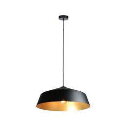 Luminosa Lighting Luminosa Latisa Dome Pendant Ceiling Light Black, Gold 1X E27 - thumbnail 3