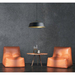 Luminosa Lighting Luminosa Latisa Dome Pendant Ceiling Light Black, Gold 1X E27 - thumbnail 2