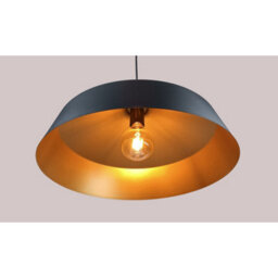 Luminosa Lighting Luminosa Latisa Dome Pendant Ceiling Light Black, Gold 1X E27 - thumbnail 4