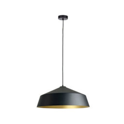 Luminosa Lighting Luminosa Latisa Dome Pendant Ceiling Light Black, Gold 1X E27 - thumbnail 1