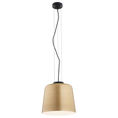 Luminosa Lighting Luminosa Berkley Dome Pendant Ceiling Light Gold, White, El. Black Structure - image 1