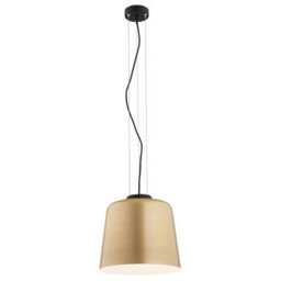 Luminosa Lighting Luminosa Berkley Dome Pendant Ceiling Light Gold, White, El. Black Structure - thumbnail 1