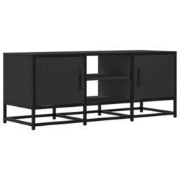 Berkfield Tv Cabinet Black 100X35X41 Cm Engineered Wood And Metal - thumbnail 2