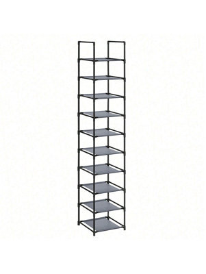LEDREM 10-Tier Shoe Rack, Shoe Stand, Space-Saving Shoe Storage, 33 X 33 X 173 Cm, Metal Frame, Non-Woven Fabric Shelves, For Hallway - image 1