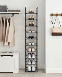 LEDREM 10-Tier Shoe Rack, Shoe Stand, Space-Saving Shoe Storage, 33 X 33 X 173 Cm, Metal Frame, Non-Woven Fabric Shelves, For Hallway - thumbnail 7
