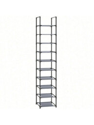 LEDREM 10-Tier Shoe Rack, Shoe Stand, Space-Saving Shoe Storage, 33 X 33 X 173 Cm, Metal Frame, Non-Woven Fabric Shelves, For Hallway - thumbnail 4