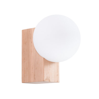 Luminosa Lighting Luminosa Bulbo Globe Wall Lights Natural Wood, White 1X G9 - image 1