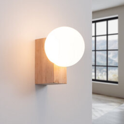 Luminosa Lighting Luminosa Bulbo Globe Wall Lights Natural Wood, White 1X G9 - thumbnail 2