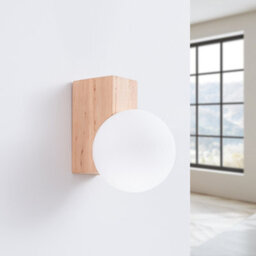 Luminosa Lighting Luminosa Bulbo Globe Wall Lights Natural Wood, White 1X G9 - thumbnail 3